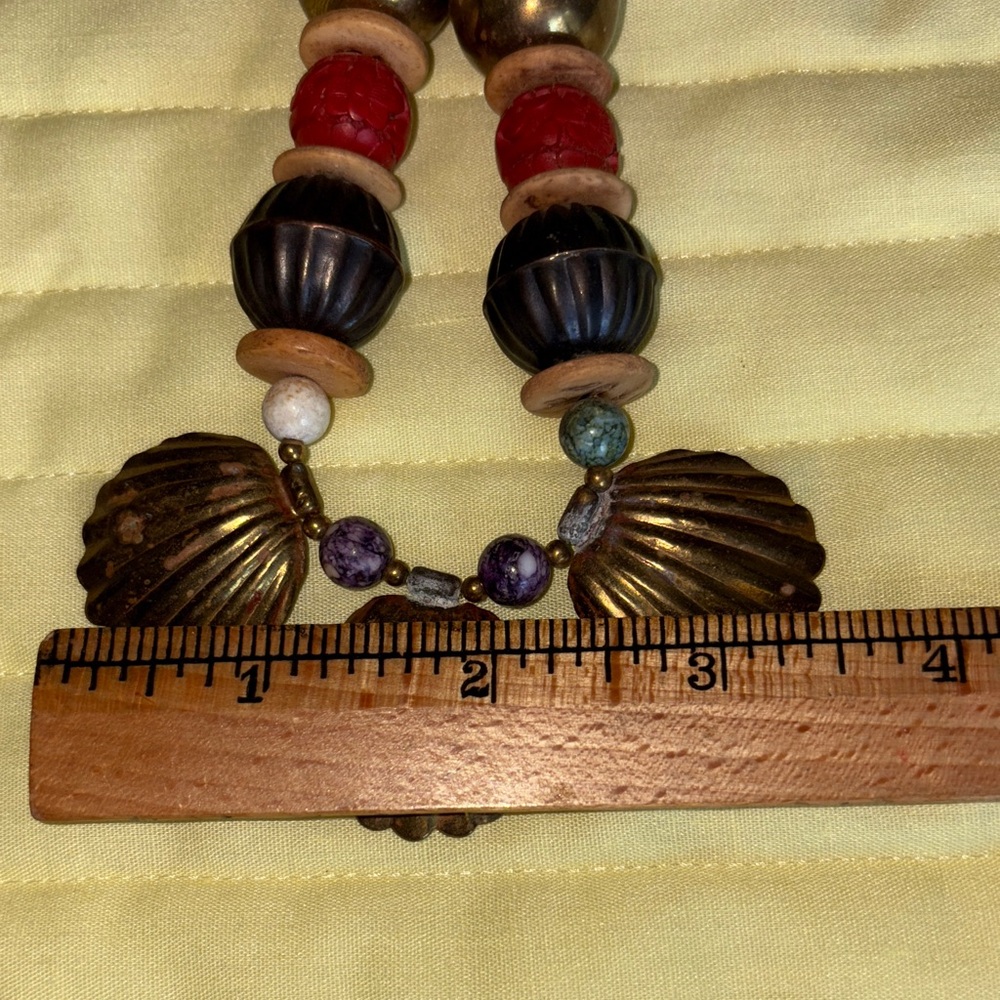 Vintage Gold and Red Beaded Necklace $12 - Picture 3 of 4
